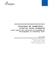 Principes de leadership : vivre en toute intégrité 